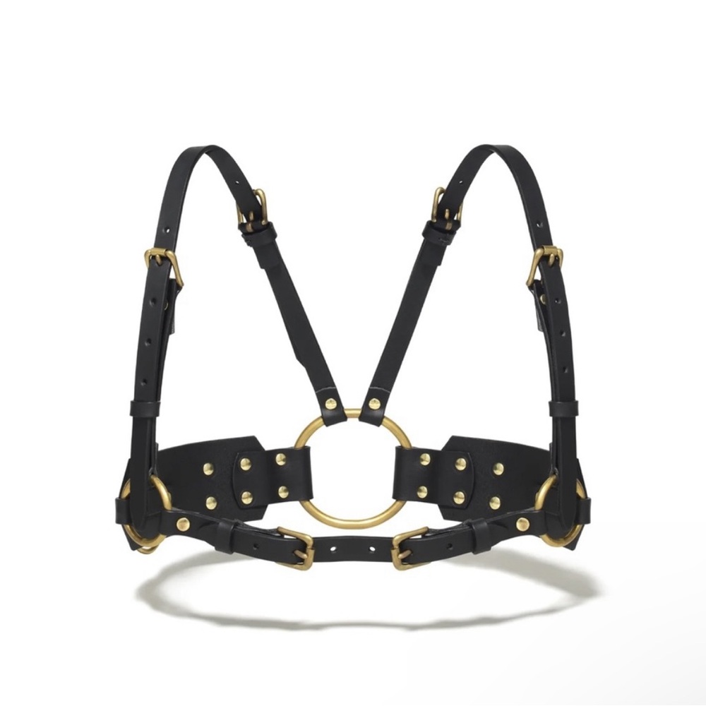 New, Never Worn — Ardeo Brass High Waist Harness with Brass Chain